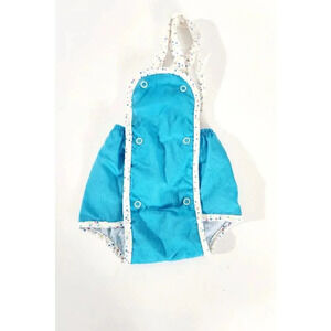 Vtg Polar Infantswear Girl Romper Sun Suite Blue Hearts 0-6 Months Made In USA